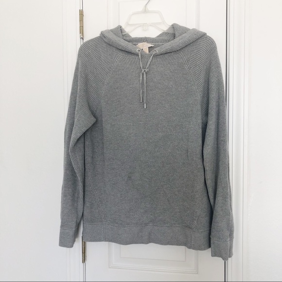 Michael Kors Gray Thermal Hoodie Pull Over Sweater - Picture 1 of 6
